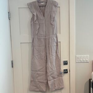 Women's Ruffled Jumpsuit in Light Gray
